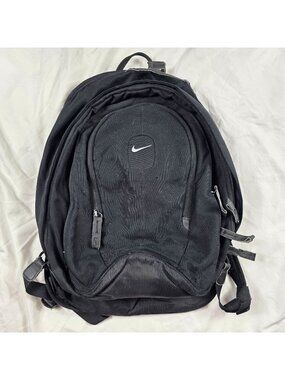 Nike Black Backpack Vintage Y2K Style Cordura School Work Casual Outdoors